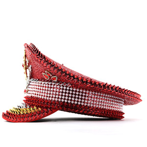 Studded Cadet Cap Party Hat with Rhinestones &amp; <strong>Rainbow</strong> <strong>Sequins</strong> - Glam Bride Style Hat - Product Image 5