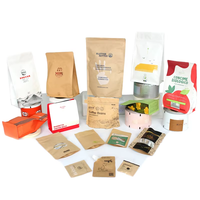Emballage plat refermable personnalisé, écologique, recyclable, imperméable, en PET de qualité alimentaire, imprimé à l'écran, pour café, thé, noix