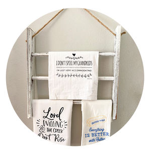 Escalera de madera rústica, toallero de mano <span class=keywords><strong>para</strong></span> baño, escalera de manta de granja <span class=keywords><strong>para</strong></span> sala de estar, toallero decorativo colgante con cuerda - Product Image 1