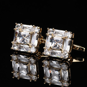 Offre Spéciale nouveaux boutons de manchette de mode pour hommes boutons de manchette en cristal de diamant français boutons de manchette en cristal rouge - Product Image 3