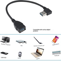 Cable de Extensión USB 3.0 de 90 Grados, Macho a Hembra, Núcleo de Cobre, Transmisión de Datos de Alta Velocidad para Computadora