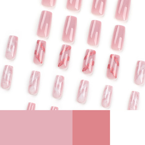 <span class=keywords><strong>Uñas</strong></span> Postizas Acrílicas Hechas a Mano, Estilo Minimalista <span class=keywords><strong>con</strong></span> Lámina Dorada <span class=keywords><strong>Rosa</strong></span>, <span class=keywords><strong>Uñas</strong></span> Postizas Largas y Cuadradas <span class=keywords><strong>con</strong></span> Base Degradada en <span class=keywords><strong>Rosa</strong></span> Nude y <span class=keywords><strong>Blanco</strong></span> - Product Image 4