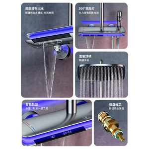 <span class=keywords><strong>Nero</strong></span> vasca da <span class=keywords><strong>bagno</strong></span> miscelatore a parete a pioggia rubinetto da <span class=keywords><strong>bagno</strong></span> accessori per doccia soffione <span class=keywords><strong>bagno</strong></span> doccia <span class=keywords><strong>Set</strong></span> doccia - Product Image 4