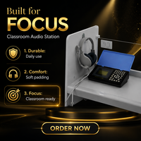 Headphone Edukasi Gray Ear untuk Belajar di Kelas Sekolah, Perangkat Audio Model GD3110B, Buatan Shaanxi, Cina