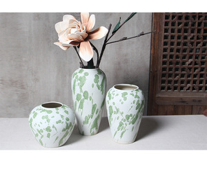 Vases en céramique verte, pots en <span class=keywords><strong>terre</strong></span> <span class=keywords><strong>cuite</strong></span>, ornements, arrangements floraux pour salon, pots à fleurs pour plantes succulentes, plantes vertes - Product Image 1