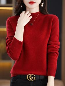 2023One-Line maglione di cachemire a maniche lunghe a collo alto da <span class=keywords><strong>donna</strong></span> in lana Merino pronto da indossare autunno e inverno - Product Image 4