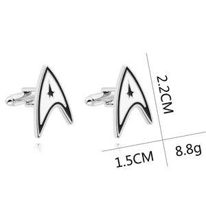 <strong>Trek</strong> Cufflinks Zinc Alloy High Quality Men&amp;#39;s <strong>T</strong>-<strong>shirts</strong> Cufflinks Silver Plated Fashion Jewelry <strong>Star</strong> for Men - Product Image 2