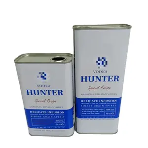New Packaging Empty vodka cans 500ML 1L Metal Rectangle oil tin Can Square Container For Vodka Whisky Alcohol Spirits packaging