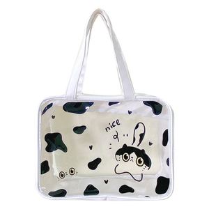 Sac de toilette portable imperméable en PVC de grande capacité avec fermeture à glissière, sac de rangement pour cosmétiques tendance - Product Image 1
