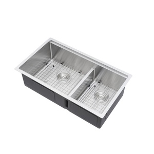 Éviers de <span class=keywords><strong>cuisine</strong></span> double cuve en acier inoxydable 304 à montage par le haut, design personnalisé, vente en gros, à prix abordable - Product Image 3