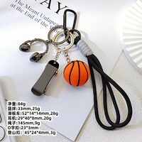 Porte-clés mini ballon de basket 3D en caoutchouc et cuir PU, en PVC et métal – Offre Spéciale