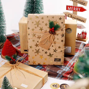 High Quality Wholesale 80g <b>Christmas</b> Brown Kraft <b>Paper</b> Tissue 43*300cm Gift Luxury Custom Packaging <b>Wrapping</b> <b>Paper</b> <b>Roll</b> - Product Image 2