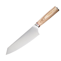 Couteau de Chef Japonais en Acier Inoxydable 5CR15 MOV pour Viande, Tranchage, Usage Général, Épluchage, Sushi – Grand Couteau de Cuisine avec Manche en Bois