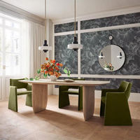 Luminaire LED Hullxine Nordic Light Luxury en marbre naturel pour villa, hôtel, restaurant avec télécommande