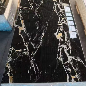 Sang Trọng Màu Đen Vàng Tĩnh Mạch UV Tấm PVC Chống Xước Cao Bóng Cho Cao-End Thanh Thiết Kế Tường - Product Image 2