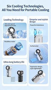 Ventilador de Mano Mini con Logotipo Personalizado, Precio de Fábrica al por Mayor, 199 Ajustes de Velocidad, Ventilador de Bolsillo Portátil de Alta Velocidad - Product Image 6