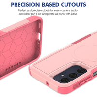 Coque de protection rose mate antichoc magnétique personnalisée pour femmes et filles, compatible Samsung A16 A17 A26 A27 A36 A56 A57