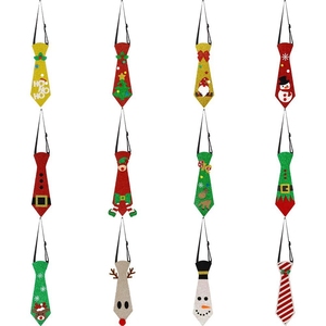 Clip di natale personaggio sulle cravatte di <span class=keywords><strong>feltro</strong></span> papillon con Glitter polvere d'oro Babbo Natale pupazzo di neve renna elfo disegni fasce elastiche - Product Image 3