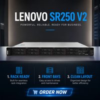 Serveur en rack Lenovo ThinkSystem SR250 V2 1U, processeur Xeon E-2300, serveur GPU Edge pour les PME