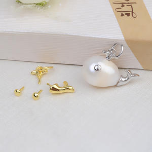 Colgante de Plata S925 con Perla Barroca, Bandeja Vacía para Perla Alien, Diseño de Delfín, 1785, para Perlas Sueltas, Accesorios para Personalizar - Product Image 4