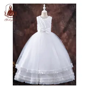 Платье для крещения для девочек 2-12, Пасхальная одежда, Ид аль-Фитр, халаты, шикарное свадебное детское платье Bb для девочек