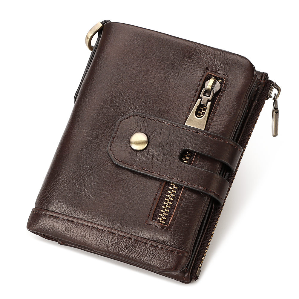 RFID Blocking Leather Bifold Wallet