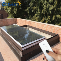 Fenêtre de toit coulissante automatique en aluminium électrique imperméable pour balcon et patio, ouverture de toit vitré rétractable, anti-insectes