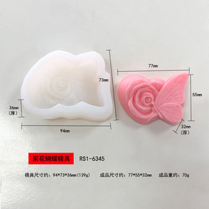 Moldes de pastel de San Valentín Gel de sílice amor corazón Rosa Flor Mariposa DIY vela/arcilla/<span class=keywords><strong>resina</strong></span> que hace Kits - Product Image 3