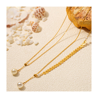 Colliers pour femmes en acier inoxydable avec 5 designs, plaqué or, double cercle et pendentif solitaire en zircone avec pompon de perles