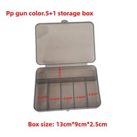 Boîte de pêche rigide étanche IPX4 en métal gris fusil à six compartiments, boucles métalliques, légèrement transparente, pour leurres, appâts et hameçons, 20L FUHUI
