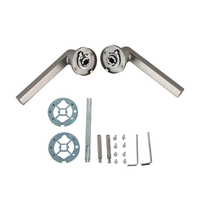 Poignée de porte ronde moderne de luxe en acier inoxydable couleur bronze, design de poignée de porte principale pour salle de bain