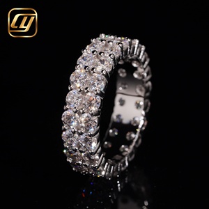 Anillo de eternidad completo con diamantes creados en laboratorio IGI, corte brillante redondo, engaste pavé, banda de boda apilable, joyería fina para mujer, venta al por mayor - Product Image 2
