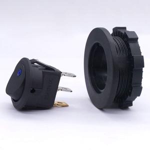 12 v DC kapalı anahtarları yuvarlak LED göstergesi basmalı düğme anahtarı yeşil LED ışık 20A 12 Volt geçiş anahtarı teller ile - Product Image 3