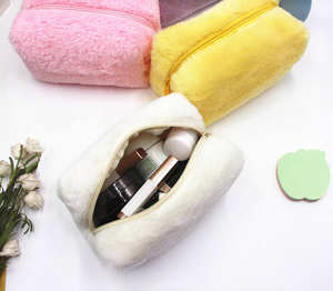 New cute and soft <b>makeup</b> <b>bag</b>, fur colored <b>makeup</b> <b>bag</b>, soft and <b>large</b> capacity <b>makeup</b> <b>bag</b> - Product Image 2