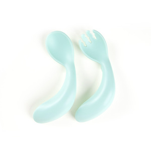 Artículos para bebés Cuchara con mango torcido Bebé Aprender a comer Entrenamiento Cuchara curva para bebés Tenedor Juego <span class=keywords><strong>de</strong></span> cubiertos - Product Image 5