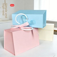 Boîte cadeau pliable monobloc, boîte cadeau portable vide de couleur unie pour le Festival du Dragon et les cadeaux de vacances
