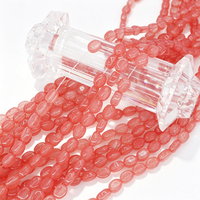 Glazen kralen voor armband maken 6x8mm watermeloenrood rijstvormige ovale glazen kralen DIY sieraden maken groothandel bron fabriek