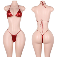 Ensembles de lingerie deux pièces personnalisés pour la danse exotique, effet brillant, soutien-gorge et string, pour pole dance, festivals et soirées