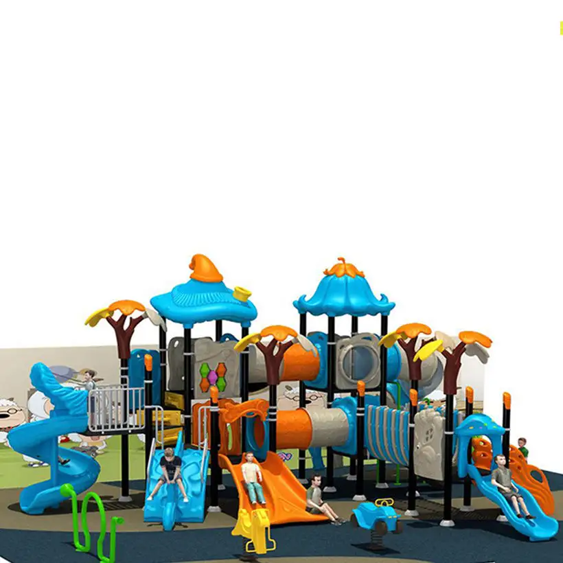 Оборудование для развлечений детская игровая площадка большая наружная пластиковая горка на открытом воздухе комбинированная горка