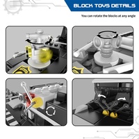 Flytec V103 2'si 1 Arada Yapım Blokları RC Polis Botu 162 Parça 2.4GHz Şarj Edilebilir DIY Uzaktan Kumandalı 15km/s Hız 50m Menzil Su Oyuncağı