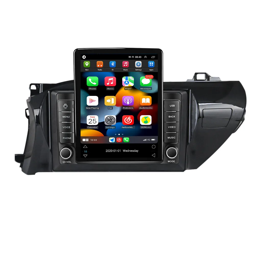 Navifly Tesla Android 11 la radio del coche de GPS para Toyota Hilux 2015-2020 8 + 128G espejo clave de enlace luces de navegación gps estéreo android