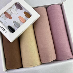 <span class=keywords><strong>YOMO</strong></span> 4 unids/caja musulmán Jersey Hijab bufanda Color sólido islámico largo Hijab chales envolturas pañuelo para la cabeza Foulard Femme caja de regalo - Product Image 3