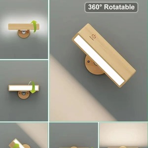 Lámpara de Pared de Madera Giratoria de 360 Grados de Nuevo Diseño, Lámpara de Lectura LED Inalámbrica de Pared con Carga USB Magnética para el Hogar, para la Mesita de Noche - Product Image 5