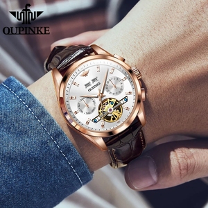 Montre homme OUPINKE 3291, luxe, tourbillon ajouré, mécanique, entièrement automatique, étanche, calendrier, chronomètre. - Product Image 3