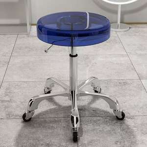 เก้าอี้เสริมสวย เก้าอี้ทำงานขนาดใหญ่ เก้าอี้หมุนยกได้แบบมีล้อ เก้าอี้ทรงกลมอะคริลิค สำหรับร้านตัดผมและร้านเสริมสวย - Product Image 4