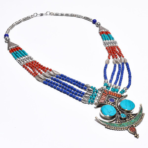 Collar Bohemio de Plata Tibetana al por Mayor, Joyería Vintage para Boda, Compromiso, Aniversario, Fiesta y Regalo - Product Image 2