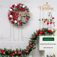 Usine guirlande de noël porte suspendu décoratif vigne chute de neige pour centre commercial entrée escalier main courante pendentif cloche fleur artificielle