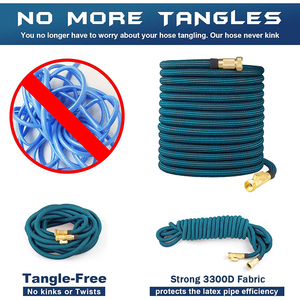 100 Ft Expandable <b>Rubber</b> Water with 10 Functions Nozzle and Solid Fittings for Car Washing - Product Image 2