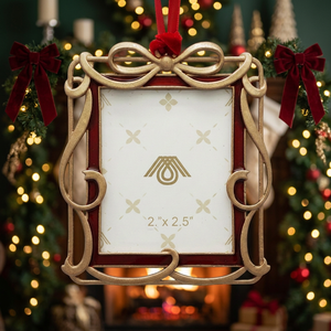 Classic Zinc Alloy Rectangle Machine-Made 1 Color Hanging Ornament 2x2.5 Inch Painted <b>Frame</b> High Quality Christmas Tree Decor - Product Image 2