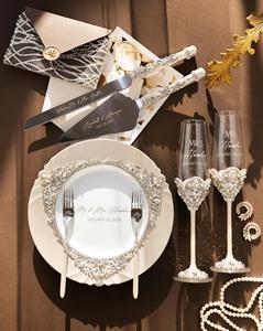 Copa de Cristal Templado Sostenible Hecha a Mano de Lujo Personalizada con Perlas y Diamantes para <span class=keywords><strong>Flautas</strong></span>, Personalizada para Mr. y Mrs. Aniversario - Product Image 6